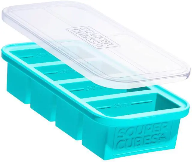 Main image of Cup Silicone Freezer Mold with Lid, Aqua, 1-Pack