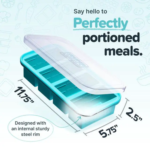Alt view image 2 of 5 - Cup Silicone Freezer Mold with Lid, Aqua, 1-Pack