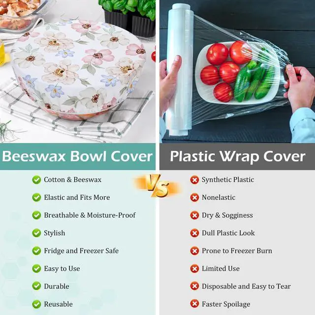 Alt view image 7 of 7 - 5Pcs Reusable Beeswax Elastic Bowl Covers for Bread Proofing and Food Cover