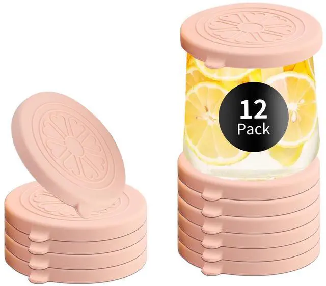 Main image of Oui Yogurt Jar Lids Silicone | Covers Fit For 5 Oz Oui Yogurt Glass Jars | Perfect For Oui Yogurt Bottle with Label | Lids Only | Food-Grade/Leakproof/Reusable | 12Pcs Flesh Colors