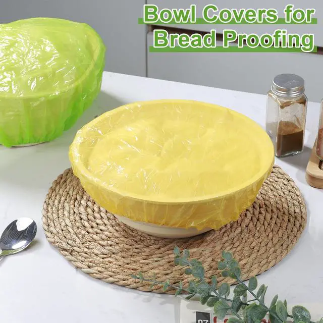 Alt view image 4 of 7 - Bowl Covers Plastic Elastic Wrap for Food Storage Reusable Food Covers Saran Wrap Fresh Keeping Stretch Bags Bowl Covers for Bread Proofing for Family Outdoor Picnic Sourdough Baking(60)
