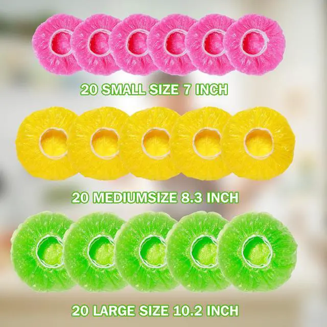 Alt view image 2 of 7 - Bowl Covers Plastic Elastic Wrap for Food Storage Reusable Food Covers Saran Wrap Fresh Keeping Stretch Bags Bowl Covers for Bread Proofing for Family Outdoor Picnic Sourdough Baking(60)