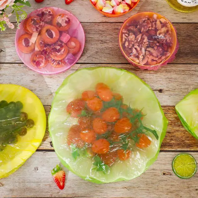 Alt view image 7 of 7 - Bowl Covers Plastic Elastic Wrap for Food Storage Reusable Food Covers Saran Wrap Fresh Keeping Stretch Bags Bowl Covers for Bread Proofing for Family Outdoor Picnic Sourdough Baking(60)
