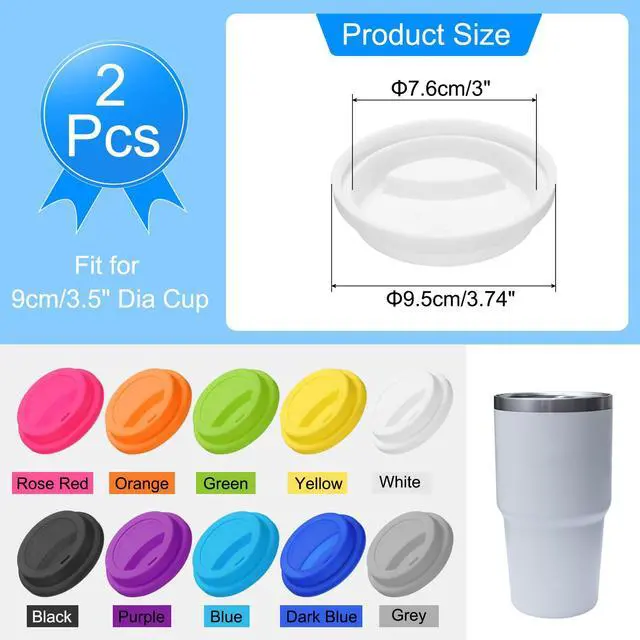 Alt view image 2 of 7 - Silicone Cup Lids for Glass Cup, 3" ID 3.7" OD Silicone Coffee Cup Mug Lid Reusable Sealed Drinking Can Lid Covers Fit for 9cm/3.5" Dia Water Coffee Tumbler Cups, White