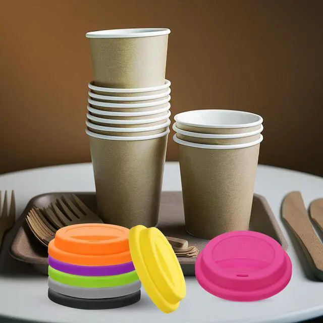 Alt view image 4 of 7 - Silicone Cup Lids for Glass Cup, 3" ID 3.7" OD Silicone Coffee Cup Mug Lid Reusable Sealed Drinking Can Lid Covers Fit for 9cm/3.5" Dia Water Coffee Tumbler Cups, White