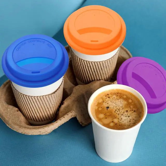 Alt view image 6 of 7 - Silicone Cup Lids for Glass Cup, 3" ID 3.7" OD Silicone Coffee Cup Mug Lid Reusable Sealed Drinking Can Lid Covers Fit for 9cm/3.5" Dia Water Coffee Tumbler Cups, White