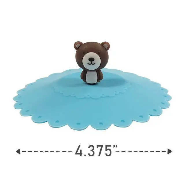 Alt view image 6 of 6 - Cute Animal Silicon Cup Lids, Anti-Dust Airtight Mug Covers for Hot and Cold Beverages (Set of 6)