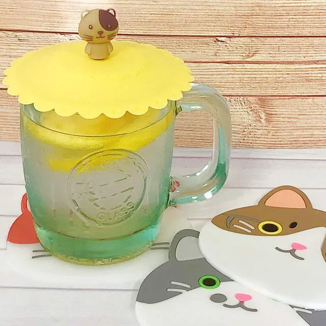 Alt view image 3 of 6 - Cute Animal Silicon Cup Lids, Anti-Dust Airtight Mug Covers for Hot and Cold Beverages (Set of 6)