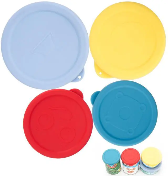 Main image of Set of 4 Packs Silicone Can Lids for Canned Food, Fit 3.0''|3.2''|3.5''|4.0-inches Food Can | Leak-Proof and Reusable Lids | Can Covers Toppers | Different Sizes | Dishwasher Safe