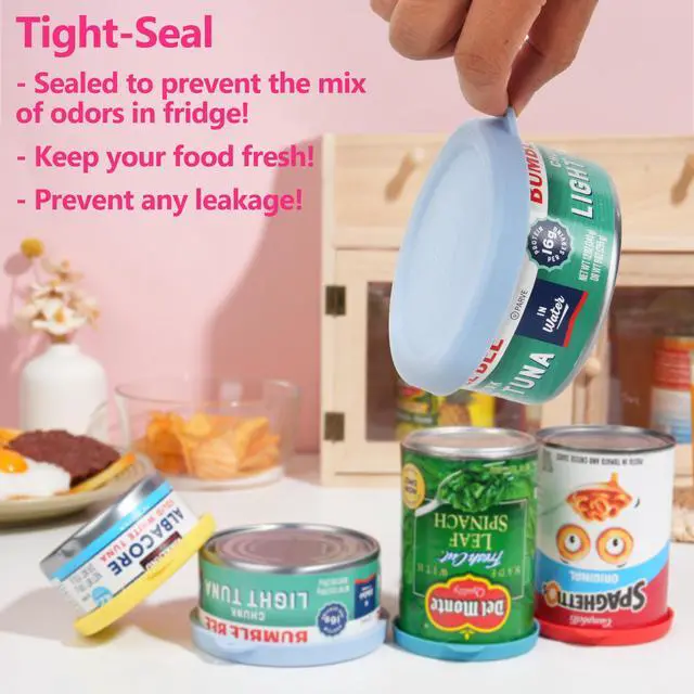 Alt view image 3 of 7 - Set of 4 Packs Silicone Can Lids for Canned Food, Fit 3.0''|3.2''|3.5''|4.0-inches Food Can | Leak-Proof and Reusable Lids | Can Covers Toppers | Different Sizes | Dishwasher Safe