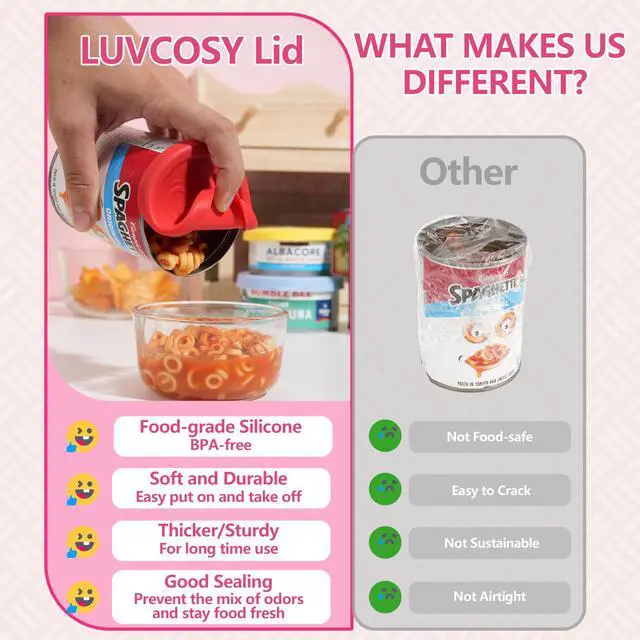 Alt view image 6 of 7 - Set of 4 Packs Silicone Can Lids for Canned Food, Fit 3.0''|3.2''|3.5''|4.0-inches Food Can | Leak-Proof and Reusable Lids | Can Covers Toppers | Different Sizes | Dishwasher Safe