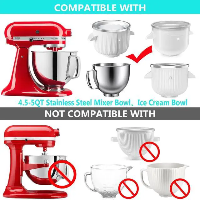 Alt view image 3 of 7 - Silicone Lid for KitchenAid 2QT Ice Cream & 5QT Steel Bowls