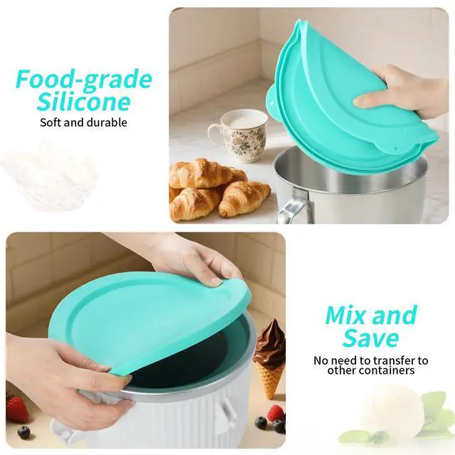 Alt view image 5 of 7 - Silicone Lid for KitchenAid 2QT Ice Cream & 5QT Steel Bowls