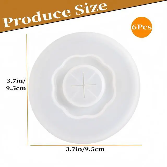 Alt view image 3 of 7 - 6 Pcs Cross shaped silicone cup lid,Transparent Cup Lid with Straw Hole,Universal cup lid, soft lid, dust cover, for Coffee Mugs Wine Glass Cups Drink cup,Reusable Silicone Lids