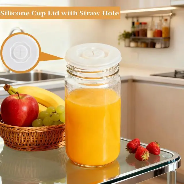Alt view image 2 of 7 - 6 Pcs Cross shaped silicone cup lid,Transparent Cup Lid with Straw Hole,Universal cup lid, soft lid, dust cover, for Coffee Mugs Wine Glass Cups Drink cup,Reusable Silicone Lids