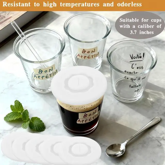 Alt view image 4 of 7 - 6 Pcs Cross shaped silicone cup lid,Transparent Cup Lid with Straw Hole,Universal cup lid, soft lid, dust cover, for Coffee Mugs Wine Glass Cups Drink cup,Reusable Silicone Lids