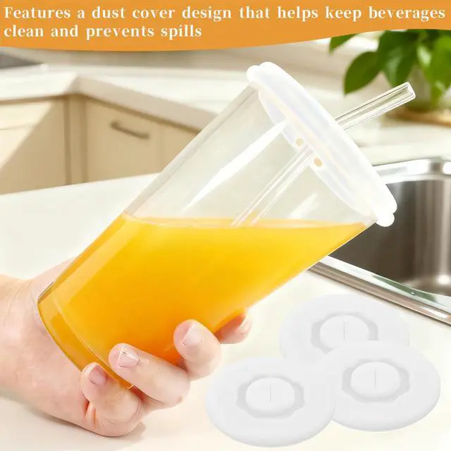 Alt view image 5 of 7 - 6 Pcs Cross shaped silicone cup lid,Transparent Cup Lid with Straw Hole,Universal cup lid, soft lid, dust cover, for Coffee Mugs Wine Glass Cups Drink cup,Reusable Silicone Lids