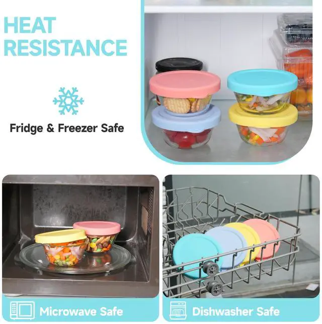 Alt view image 7 of 7 - Silicone Ramekin Lids for Pyrex and Anchor Hocking Glass Custard Cups 6oz, Prepware Dessert Cup Cover, Silicone Lids for Food Storage, Dishwasher Safe (Containers NOT Included)