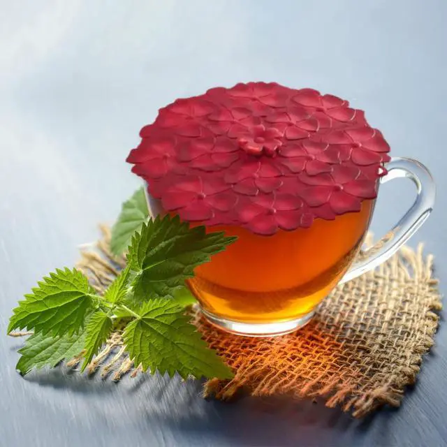 Alt view image 2 of 6 - Set of 2 Geranium 4 Inch Silicone Drink Covers - Airtight Seal