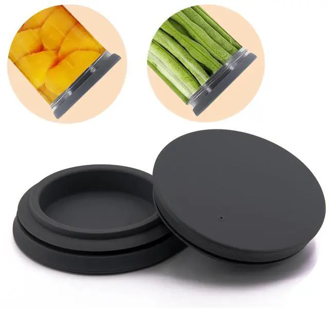 Main image of Wide Mouth Mason Jar Lids - Large Mouth Canning Lids Fit for All Wide Mouth Mason Jars,Food Grade Silicone Mason Jar Caps,Dishwasher Safe,Leak Proof Reusable Lids,2 Pack