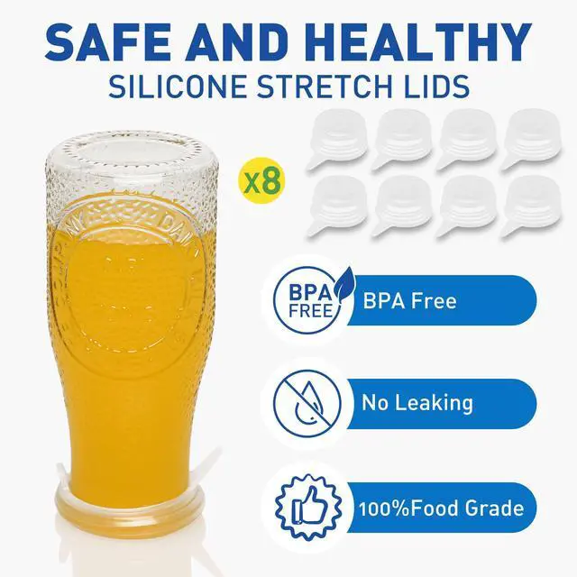 Alt view image 3 of 5 - Extra Small Silicone Stretch Lids 1.6 Inch Reusable Silicone Jar Cover to Fit 1.6 Inch to 1.9 Inch Small Jars,Cans,Bottles 8 Pack