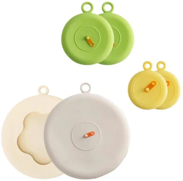 Main image of 6 Pcs Silicone Dustproof and Fresh-keeping Covers Set, Silicone Stretch Lids for Food Storage for Cups/Cans/Jars/Bowls, Reusable Stretch and Seal Lids with Easy-open Pull Tab and Day Indicator