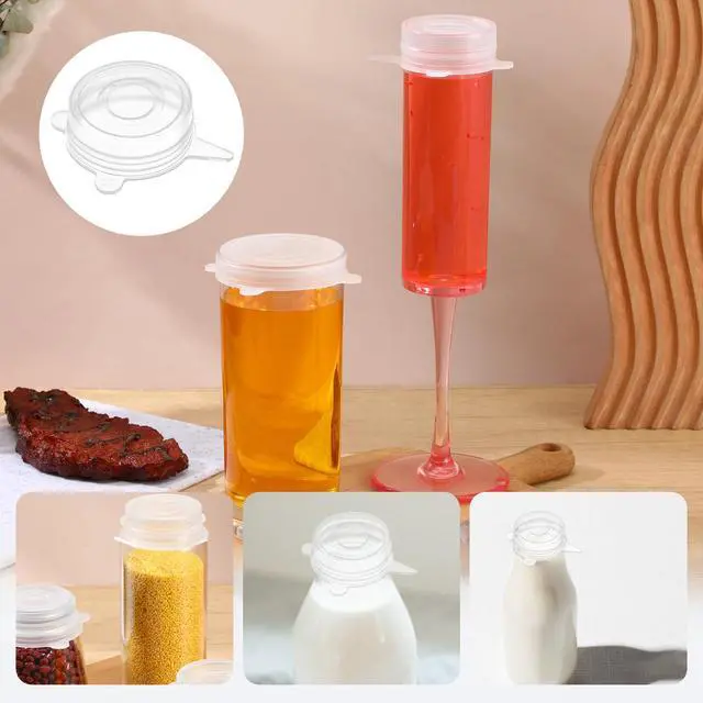 Alt view image 6 of 7 - 10 Pcs 2 Inch Silicone Stretch Lids, Jar Cover Sealed Food Storage Covers