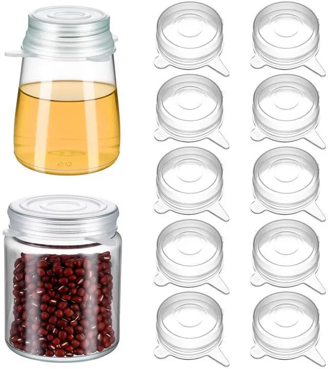 Main image of Silicone Stretch Lids, 2 Inch Reusable Jar Lids for Jars Bottles Small Yogurt Jars Milk Bottles Cans, Leakproof Elastic Caps for Food Storage