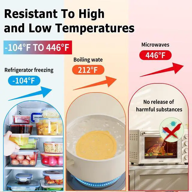 Alt view image 6 of 7 - 8 Pack Silicone Replacement Lids for Pyrex Food Storage Containers, 2x 7202-PC 1 Cup, 2x 7200-PC 2 Cup, 2x 7201-PC 4 Cup, 2x 7402-PC 6/7 Cup, BPA-Free 4 Size