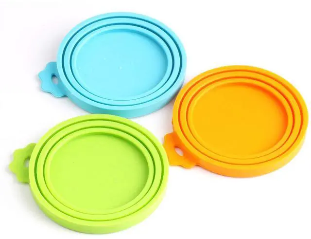 Main image of Food Can Cover Silicone Can Lids for Dog and Cat Food(Universal Size,One fit 3 Standard Size Food Cans),Multi-colored