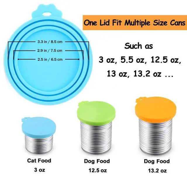 Alt view image 3 of 6 - Food Can Cover Silicone Can Lids for Dog and Cat Food(Universal Size,One fit 3 Standard Size Food Cans),Multi-colored