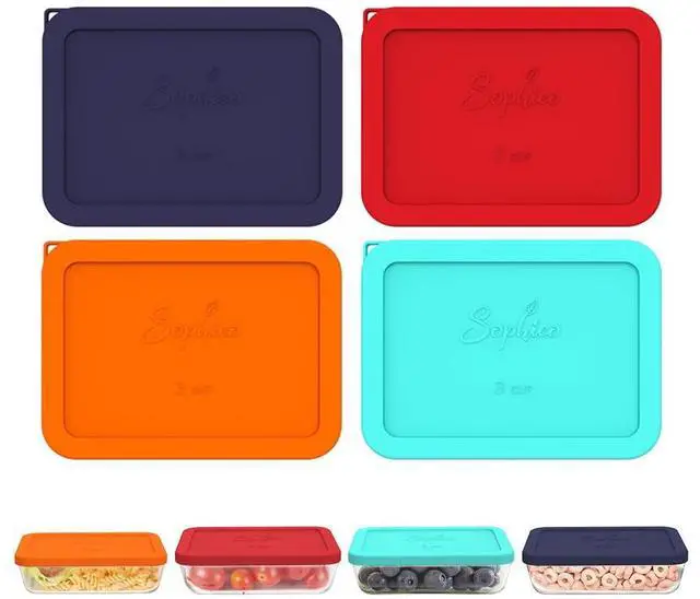 Main image of Cup Rectangle Silicone Replacement Lids for Pyrex 7210-PC Glass