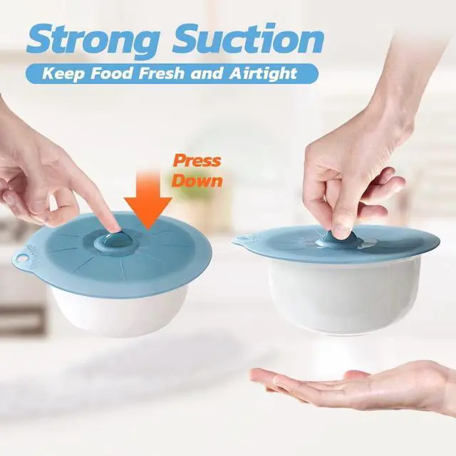 Alt view image 2 of 7 - Silicone Bowl Covers - Silicone Covers for Food Storage Lids for Pots and Pans BPA Free Bowl Lids Universal Lid for Pots and Pans Microwave Food Cover for Cooking