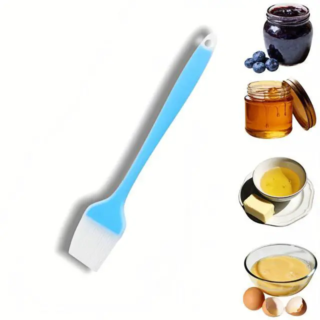 Main image of Silicone Basting Pastry Brush, 10.35 Inch, Blue, Food Grade, Heat Resistant -30°C to 230°C, No Bristle Loss, for Baking, BBQ, and Cooking