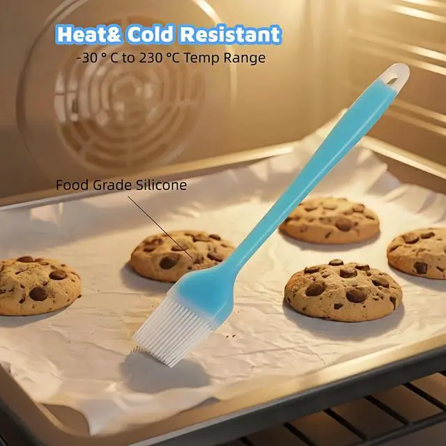 Alt view image 2 of 7 - Silicone Basting Pastry Brush, 10.35 Inch, Blue, Food Grade, Heat Resistant -30°C to 230°C, No Bristle Loss, for Baking, BBQ, and Cooking