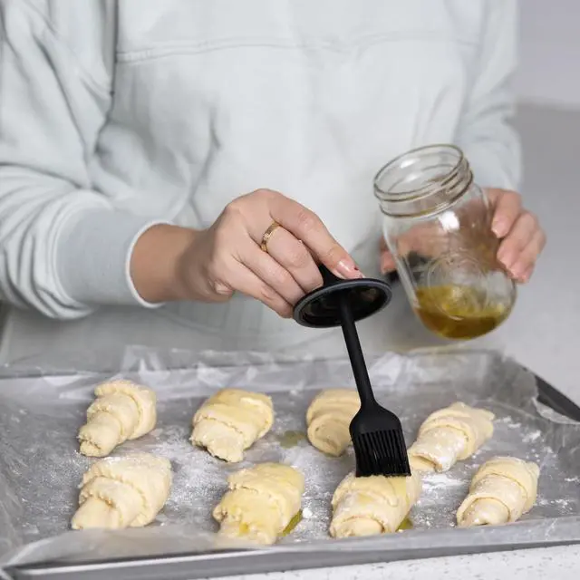 Alt view image 4 of 5 - Silicone Black Basting Brush Lid For Regular Mouth Mason Jars