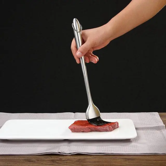 Alt view image 4 of 7 - Silicone Bristles with 12 Inch Stainless Steel Handle - Make Grilling Easy - 5 Year Guarantee