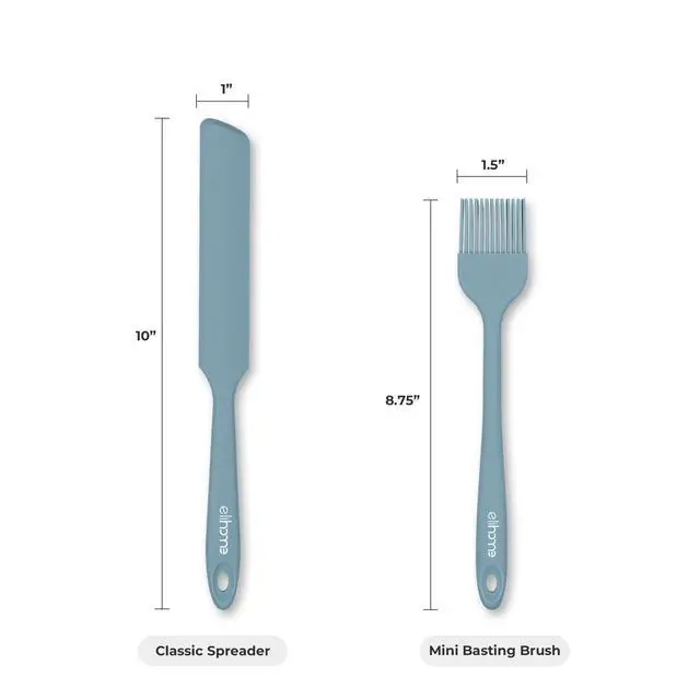 Alt view image 5 of 7 - Mini Silicone Basting Pastry Brush, Cooking Brush for Oil Sauce Butter Marinades, Food Brushes for BBQ Grill Kitchen Baking, Baster Brushes Food Grade, Slate Teal Grey