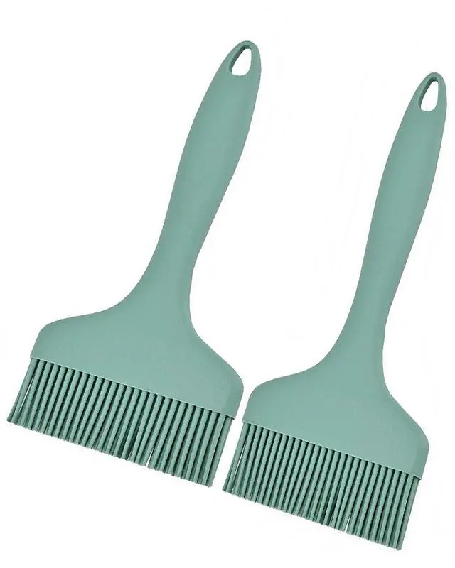 Main image of 2Pcs Silicone Basting Pastry Brush - Heat Resistant Cooking Brushes Food Brush for Oil, Sauce, BBQ, Baking Outdoor Grill Dishwasher Safe Green