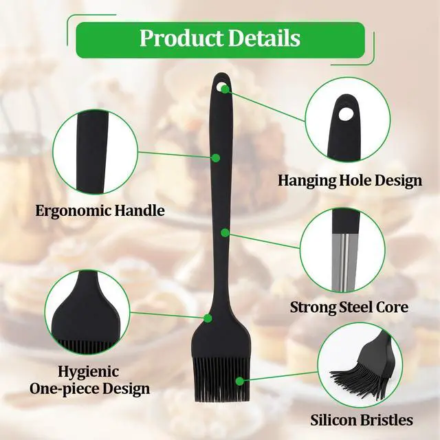 Alt view image 2 of 6 - 3 PCS Silicone Basting Pastry Brush,Heat Resistant Cooking Brush for Oil Butter Sauce,Premium Cooking Brush for Sauce Marinade Meat Glazing