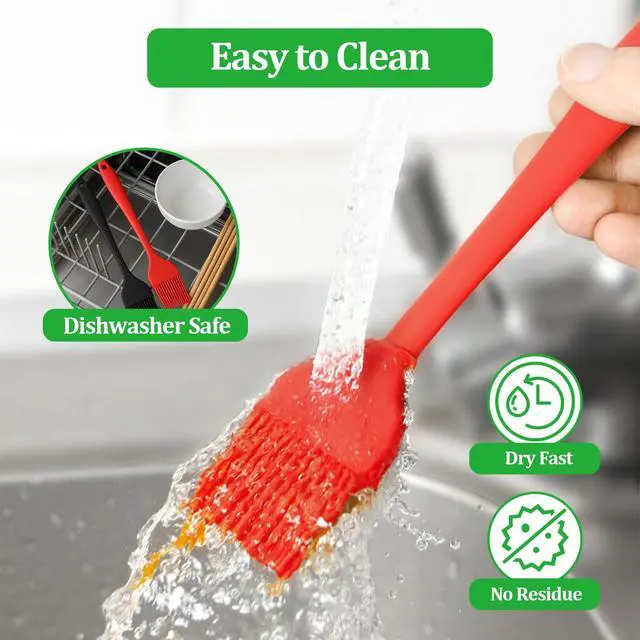 Alt view image 4 of 6 - 3 PCS Silicone Basting Pastry Brush,Heat Resistant Cooking Brush for Oil Butter Sauce,Premium Cooking Brush for Sauce Marinade Meat Glazing