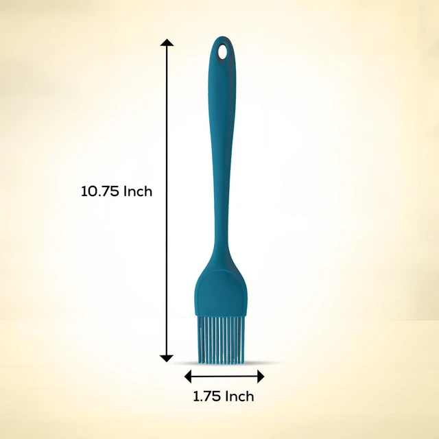 Alt view image 2 of 6 - Silicone Basting Brush, Non-Stick, Heat Safe, Shed-Proof Bristles, Turquoise, 1.75-Inches, For Butter, Egg Wash, Glaze, And Baking Prep