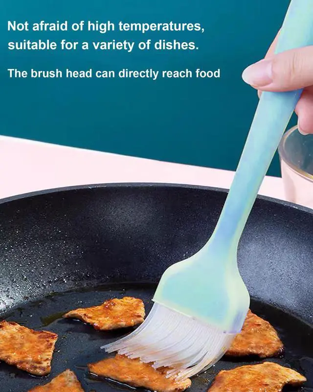 Alt view image 3 of 6 - Pastry Brush Silicone Basting Brush for Cooking,2PCS 10+8 in Heat Resistant Food Brushes for Baking, Grilling, Cooking and Spreading Oil, Butter, BBQ Sauce, or Marinade (Blue)