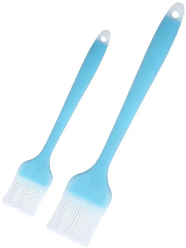 Main image of Pastry Brush Silicone Basting Brush for Cooking,2PCS 10+8 in Heat Resistant Food Brushes for Baking, Grilling, Cooking and Spreading Oil, Butter, BBQ Sauce, or Marinade (Blue)