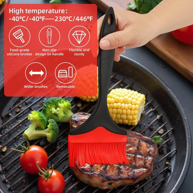 Alt view image 2 of 7 - Large Silicone Basting Pastry Brush, 2pcs 3.94''Extra Wide Basting Pastry Brushes for Cooking Red Oil Bolosy Heat Resistant Brush for Spread BBQ Baking Grilling Dishwasher Kitchen Bread Cookie