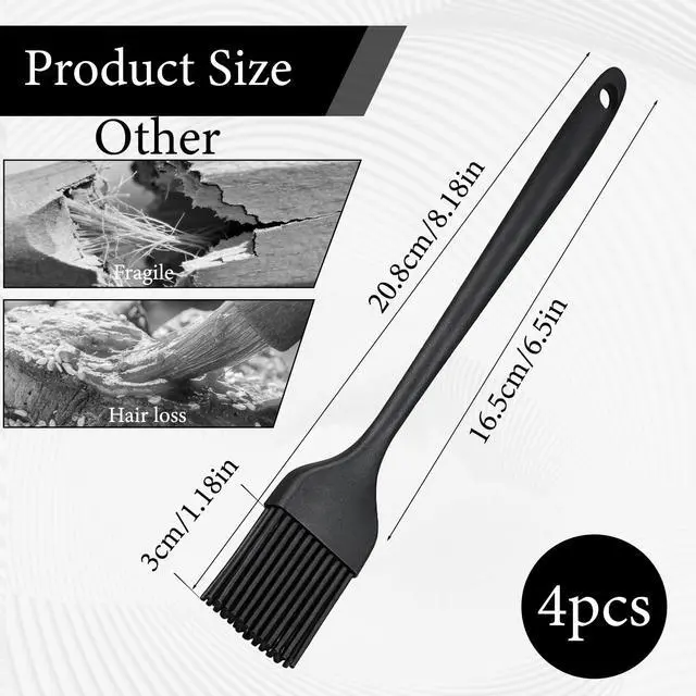 Alt view image 2 of 7 - Silicone Pastry Brushes, Oil Baking Brushes, Heat Resistant Cooking Brush for Kitchen Baking Barbecue BBQ Cooking Grilling