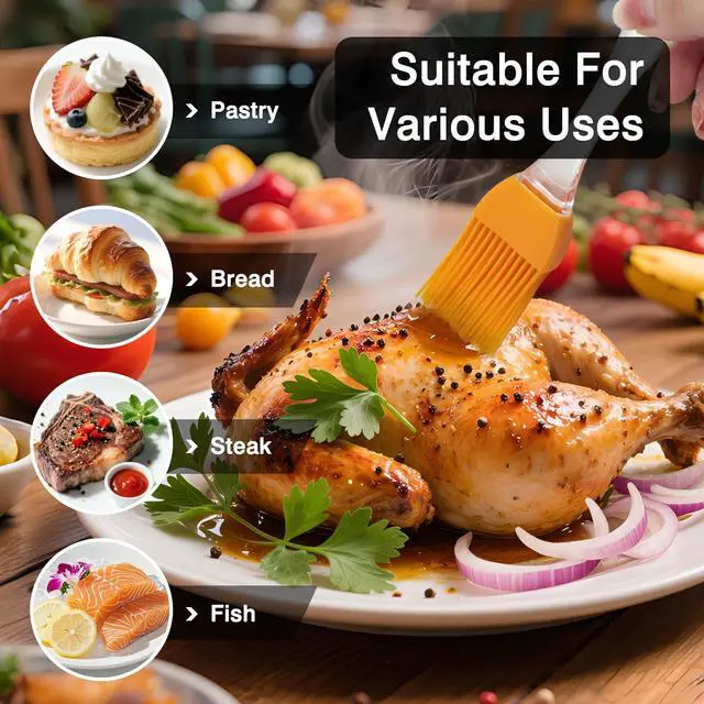 Alt view image 5 of 7 - Silicone Pastry & Basting Brush Heat-Resistant Cooking Brush for BBQ, Grill, Baking, and Kitchen Use