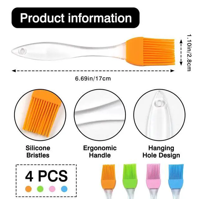 Alt view image 4 of 7 - Silicone Pastry & Basting Brush Heat-Resistant Cooking Brush for BBQ, Grill, Baking, and Kitchen Use