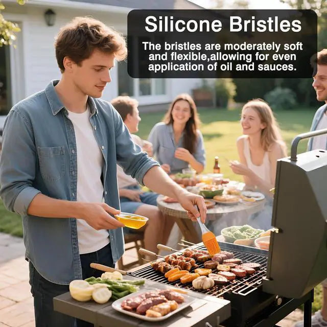Alt view image 6 of 7 - Silicone Pastry & Basting Brush Heat-Resistant Cooking Brush for BBQ, Grill, Baking, and Kitchen Use