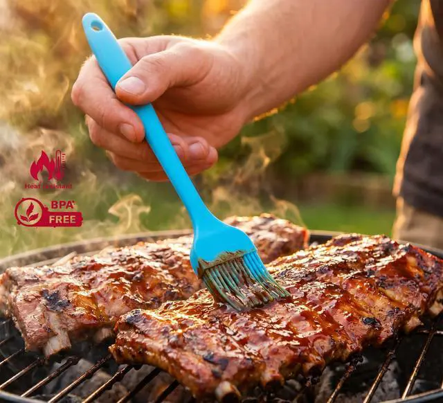 Alt view image 4 of 7 - Silicone Basting Brush for Cooking 4 Pieces, Pastry Brush for Baking, BBQ Grill Heat Resistant, BPA Free, Oil Butter Sauce, Dishwasher Safe, Multicolor